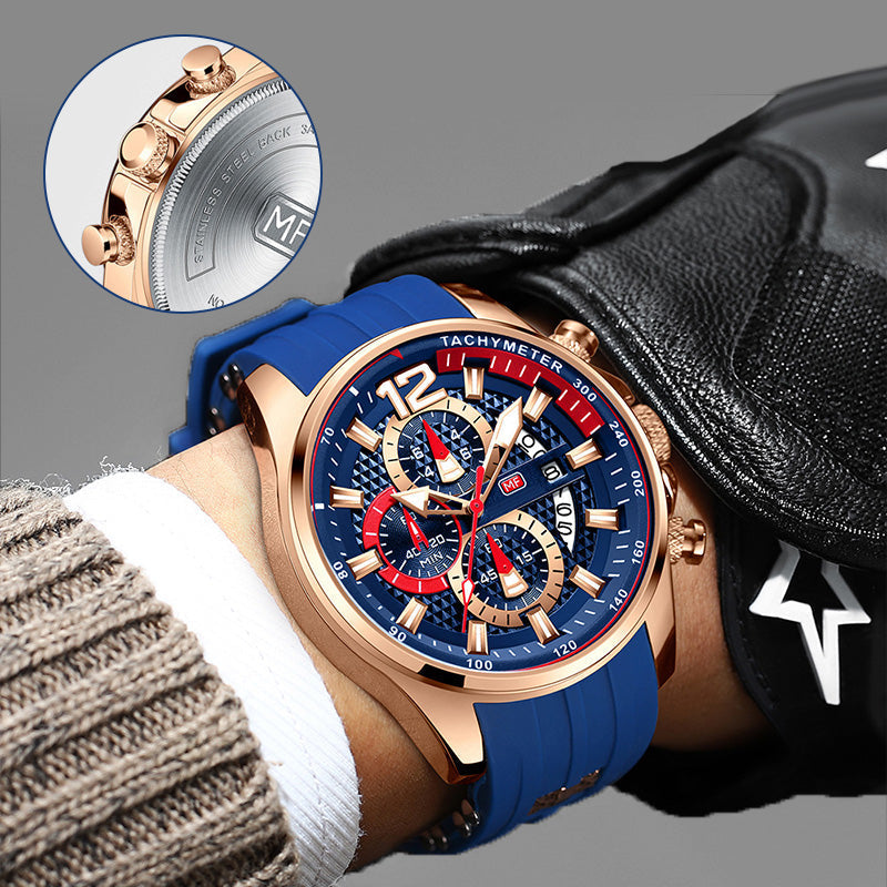 Mäns nattljus vattentät kvartsklocka