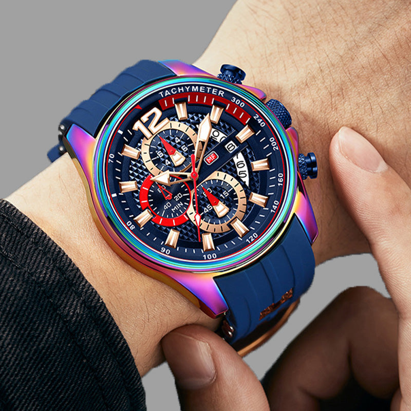 Mäns nattljus vattentät kvartsklocka