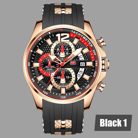 Mäns nattljus vattentät kvartsklocka