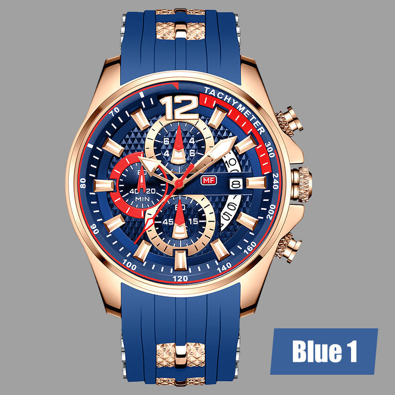 Mäns nattljus vattentät kvartsklocka