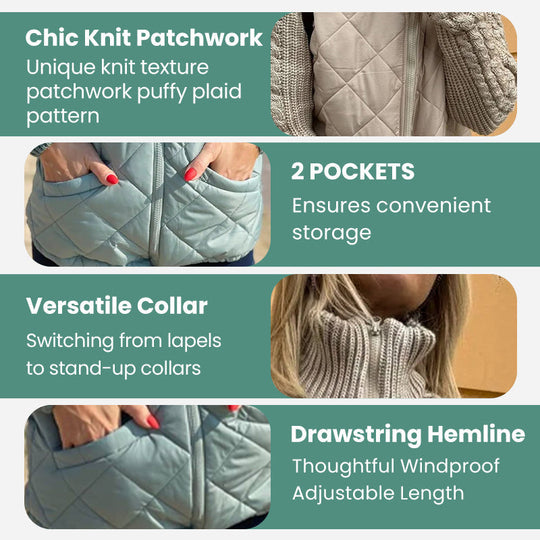 ✨2026 Collection at 57% OFF🎁Women's Knit Patchwork Puffy Jacket