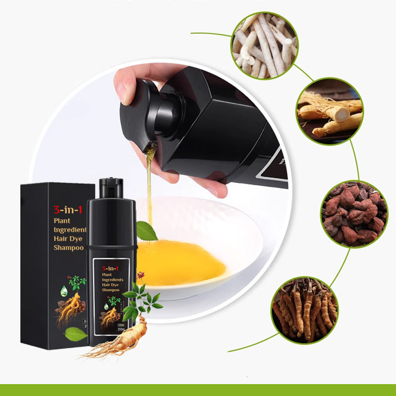 Šampon pro barvení vlasů s rostlinnými složkami - černý