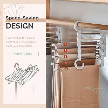 Household Multifunctional Telescopic Folding Multi-layer Pants Storage Rack