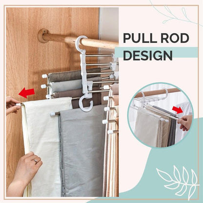 Household Multifunctional Telescopic Folding Multi-layer Pants Storage Rack