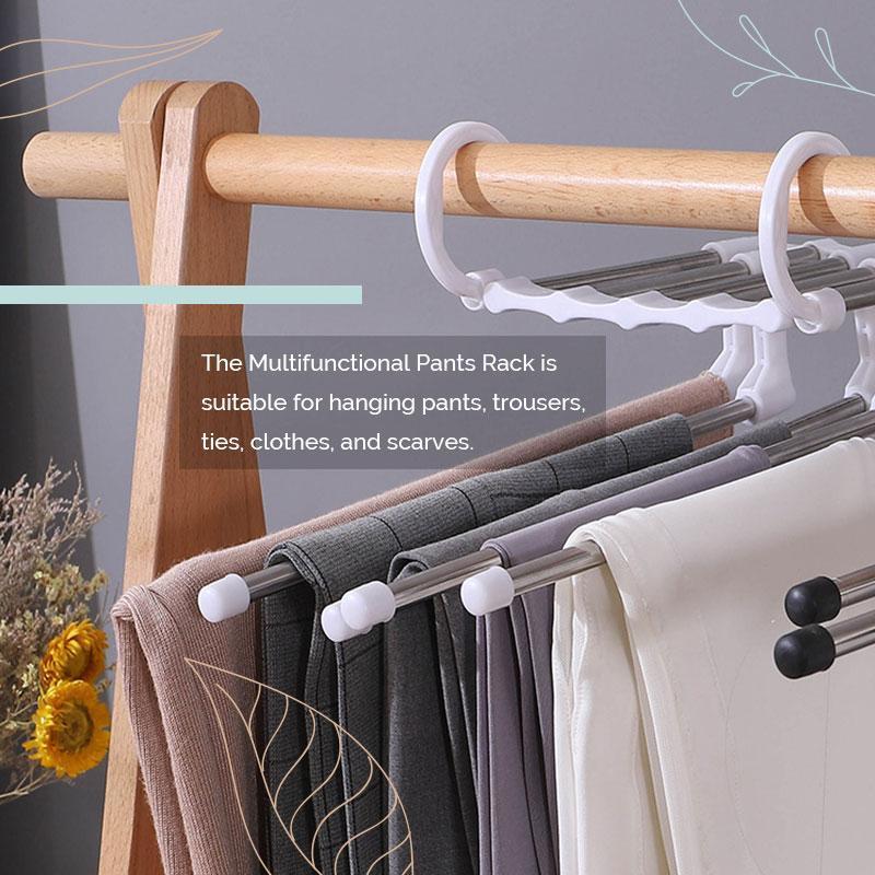 Household Multifunctional Telescopic Folding Multi-layer Pants Storage Rack