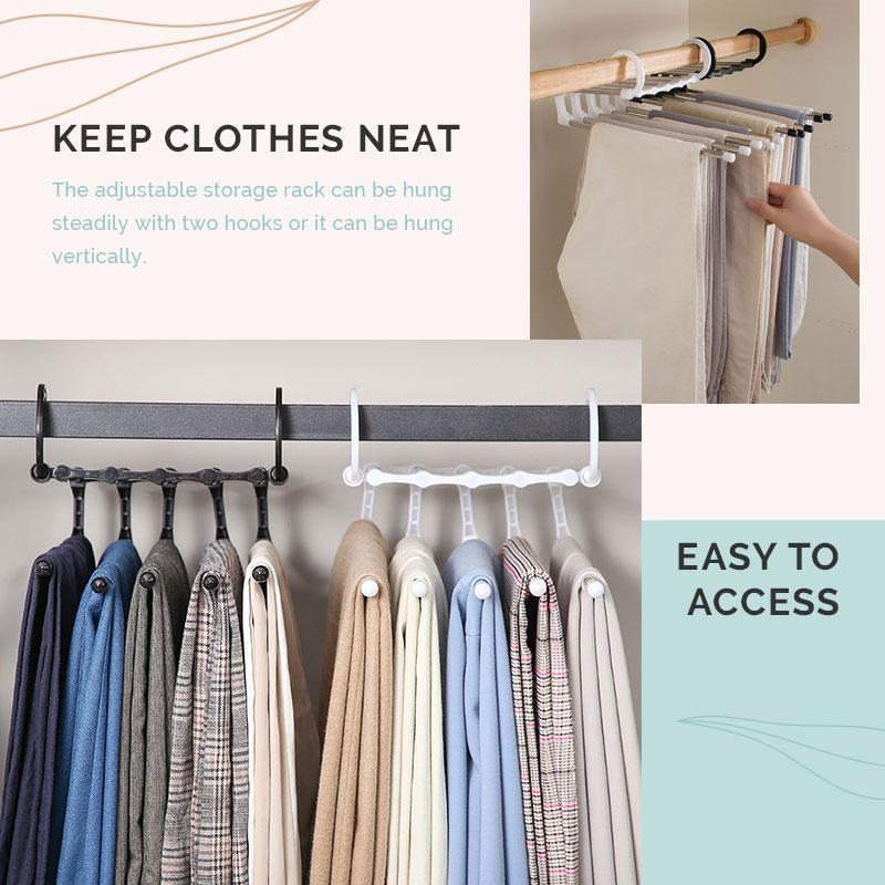 Household Multifunctional Telescopic Folding Multi-layer Pants Storage Rack