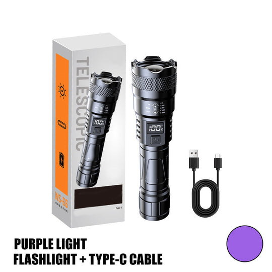 🔦 LED Strong Light Retractable Flashlight | Zoomable Beam & Adjustable Length🚀