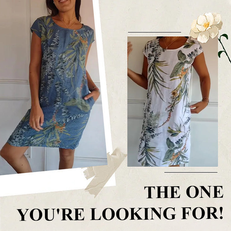 🎁Hot Sale 49% OFF🌸 Casual Printed Dress with Pockets