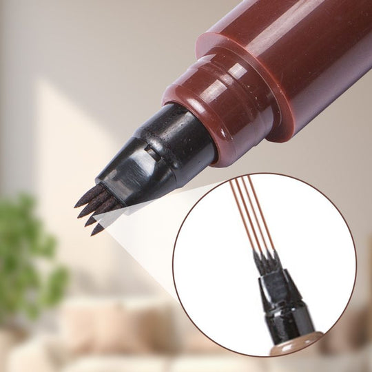 ✏️ BUY 1 GET 1 FREE! 🎉 Waterproof Eyebrow & Beard Pen – 4-in-1 Tips, Long-Lasting & Precise