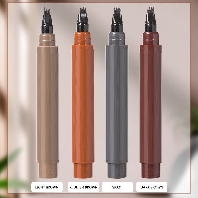 ✏️ BUY 1 GET 1 FREE! 🎉 Waterproof Eyebrow & Beard Pen – 4-in-1 Tips, Long-Lasting & Precise