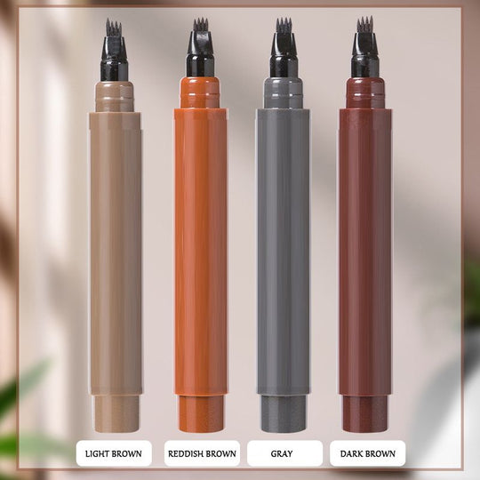 ✏️ BUY 1 GET 1 FREE! 🎉 Waterproof Eyebrow & Beard Pen – 4-in-1 Tips, Long-Lasting & Precise