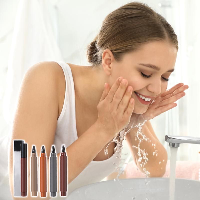 ✏️ BUY 1 GET 1 FREE! 🎉 Waterproof Eyebrow & Beard Pen – 4-in-1 Tips, Long-Lasting & Precise