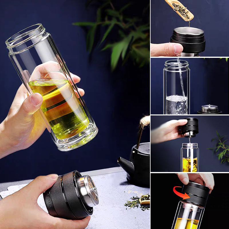 High-end glas-teflaske med infuser