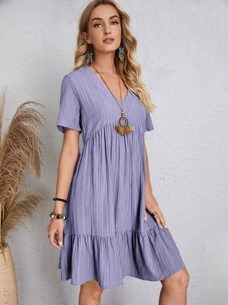 💝Hot Sale 49% Off🎁Retro V-neck Loose Casual DressRetro V-neck Loose Casual Dress