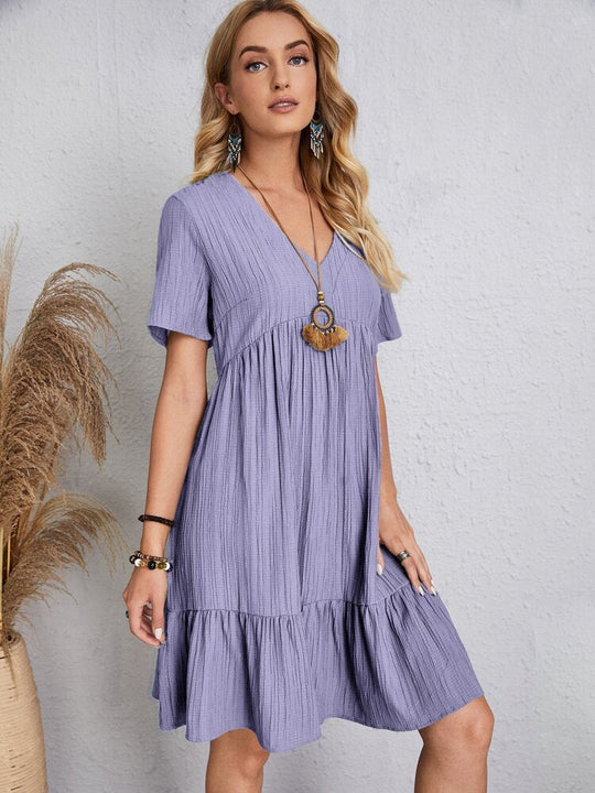 💝Hot Sale 49% Off🎁Retro V-neck Loose Casual DressRetro V-neck Loose Casual Dress