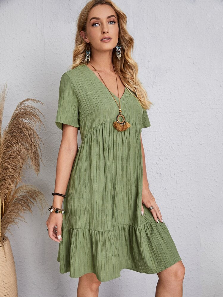💝Hot Sale 49% Off🎁Retro V-neck Loose Casual DressRetro V-neck Loose Casual Dress