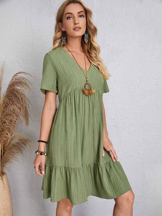 💝Hot Sale 49% Off🎁Retro V-neck Loose Casual DressRetro V-neck Loose Casual Dress