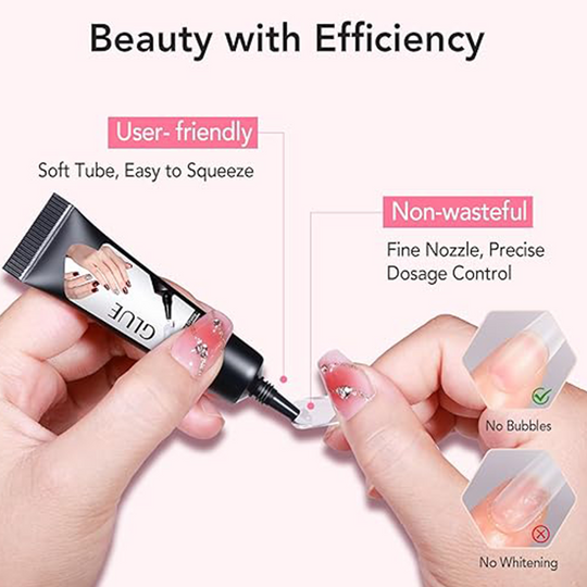 ✨ PROMO 50% OFF! 💅Semi-Liquid Nail Glue 10s Drying No UV – Anti-Drip Gel Ultra Strong Hold, Precision Remover 2-3min, Safe No Burning 🔥