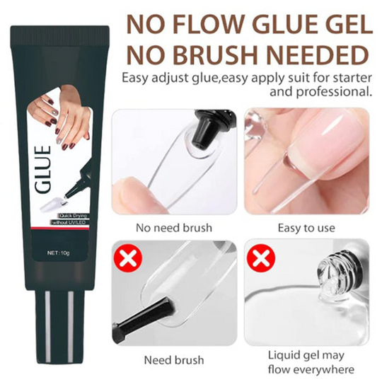 ✨ PROMO 50% OFF! 💅Semi-Liquid Nail Glue 10s Drying No UV – Anti-Drip Gel Ultra Strong Hold, Precision Remover 2-3min, Safe No Burning 🔥