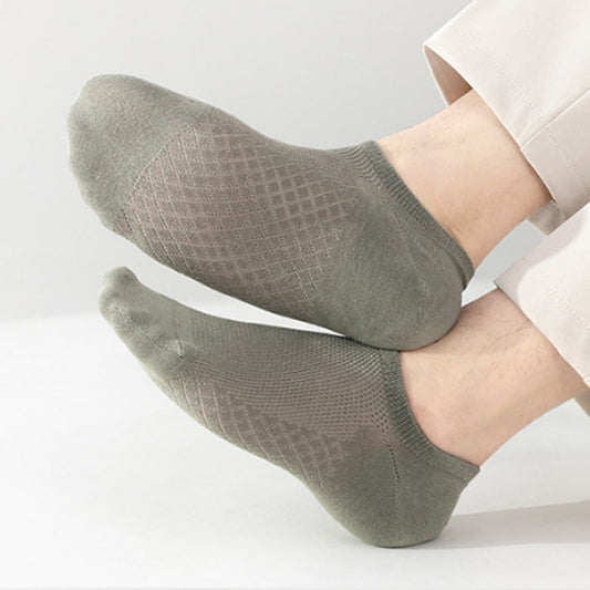 🔥Men's Solid Color Mesh Socks – Breathable, Moisture-Wicking for All-Day Comfort🌿