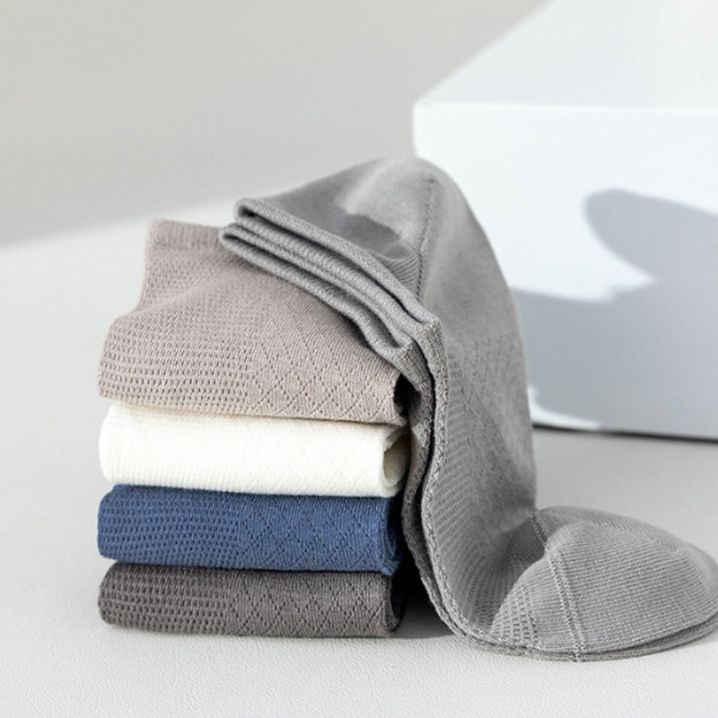 🔥Men's Solid Color Mesh Socks – Breathable, Moisture-Wicking for All-Day Comfort🌿