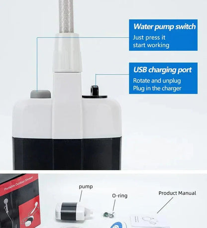 🚿Portable Camping Shower with Adjustable Flow