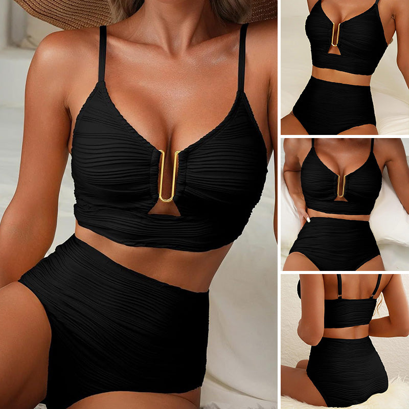 💕Nový prírastok - 50% zľava👙Dámske push-up bikiny s vysokým pásom