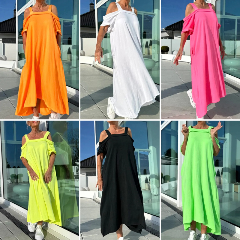 🏖️2025 Summer Specials🌴Women's Casual Cold Shoulder Maxi Dress