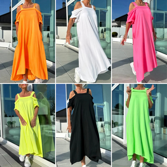🏖️2025 Summer Specials🌴Women's Casual Cold Shoulder Maxi Dress