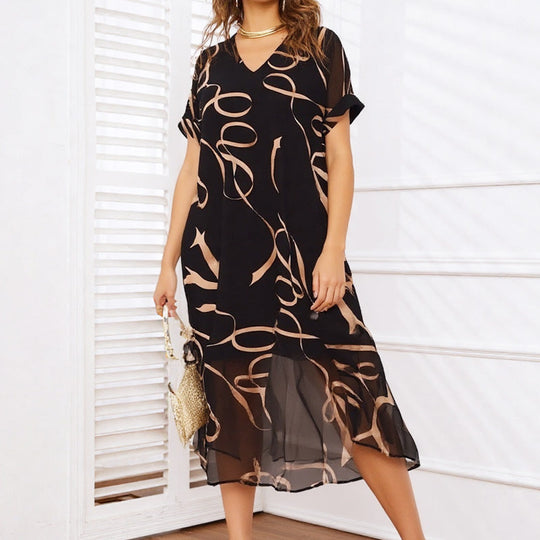💥Special Sale 53% OFF💝✨Flowy V-Neck Printed Long Dress