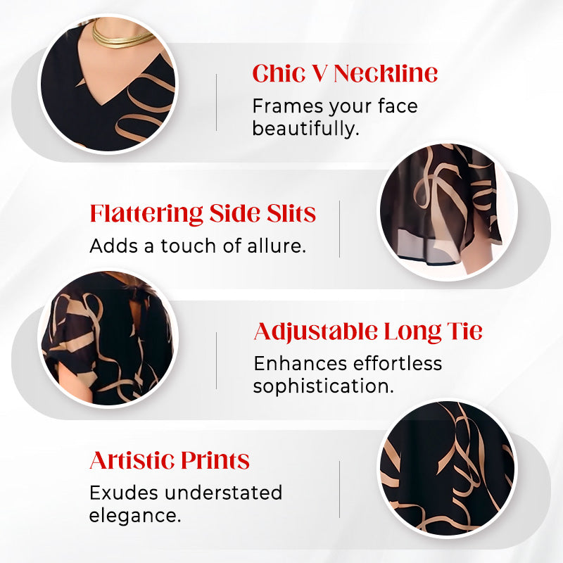 💥Special Sale 53% OFF💝✨Flowy V-Neck Printed Long Dress