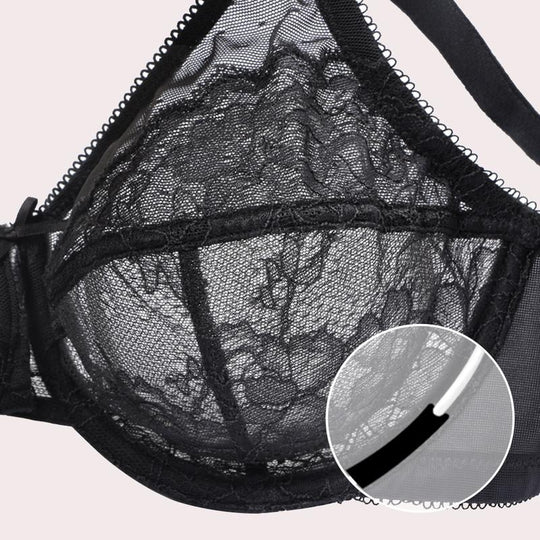 💕Lacsper Daisy minimizer Bra Floral Lace Unlined Comfort Non-Padded Full Coverage Plus Size Underwire with Supportive Under Band Comfortable Fit