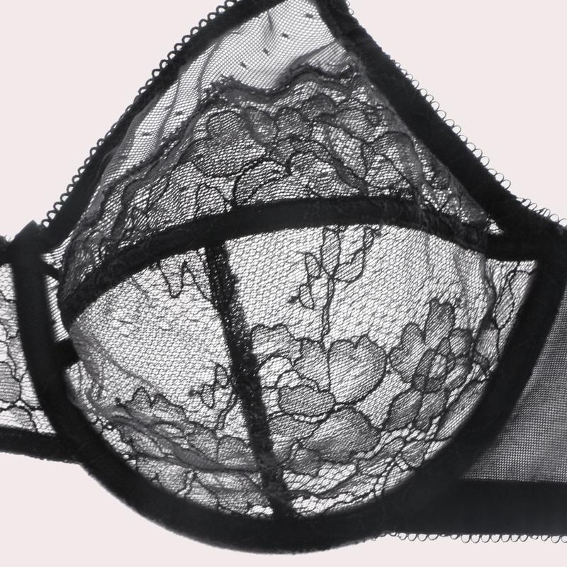 💕Lacsper Daisy minimizer Bra Floral Lace Unlined Comfort Non-Padded Full Coverage Plus Size Underwire with Supportive Under Band Comfortable Fit