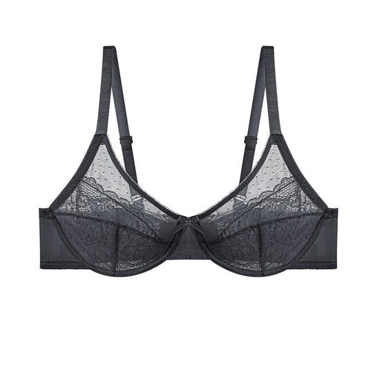 💕Lacsper Daisy minimizer Bra Floral Lace Unlined Comfort Non-Padded Full Coverage Plus Size Underwire with Supportive Under Band Comfortable Fit