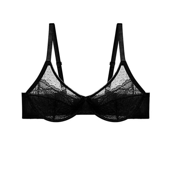 💕Lacsper Daisy minimizer Bra Floral Lace Unlined Comfort Non-Padded Full Coverage Plus Size Underwire with Supportive Under Band Comfortable Fit
