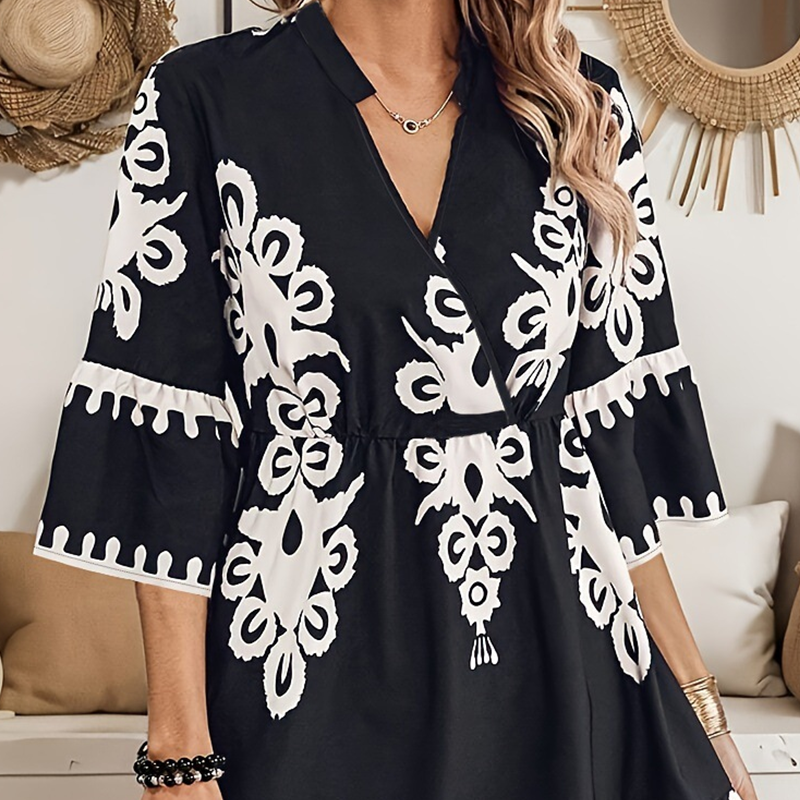 ⏳Time-limited Special⏰Printed V-Neck Casual Dress👗