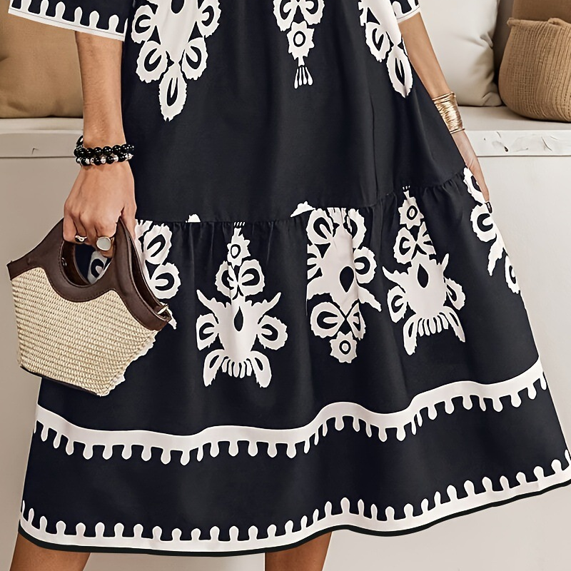 ⏳Time-limited Special⏰Printed V-Neck Casual Dress👗