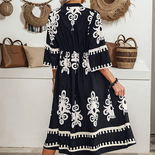 ⏳Časovo obmedzený špeciál⏰Neformálne šaty s potlačou a výstrihom do V👗