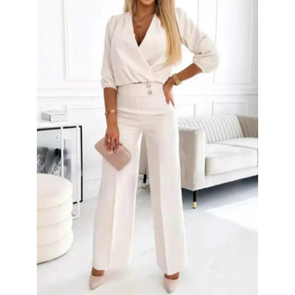 🌸New Arrival 50%OFF💖 Women's Fashion V-Neck Top and Pants Set