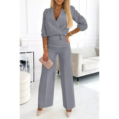 🌸New Arrival 50%OFF💖 Women's Fashion V-Neck Top and Pants Set