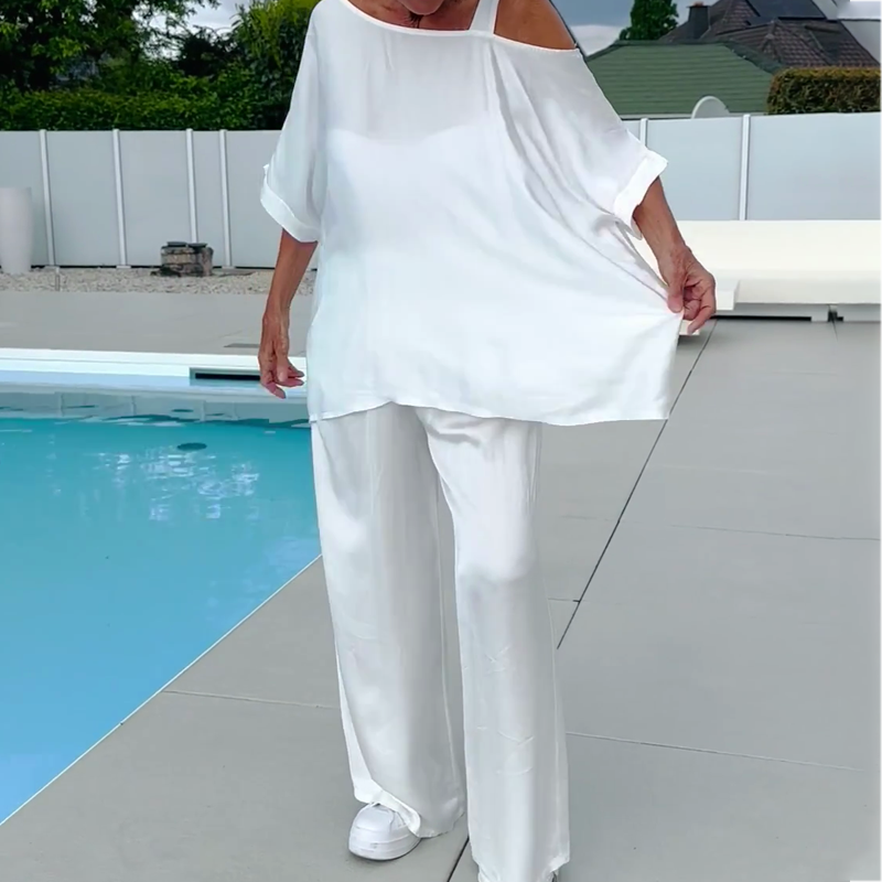 ⏰NOVINKY V PRODEJI 2025 - SLEVA 50 %🔥Dámský měkký ležérní top a souprava s širokými nohavicemi