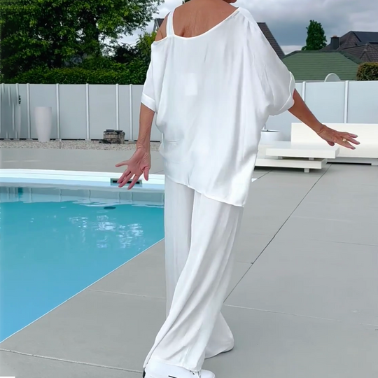 ⏰NOVINKY V PRODEJI 2025 - SLEVA 50 %🔥Dámský měkký ležérní top a souprava s širokými nohavicemi