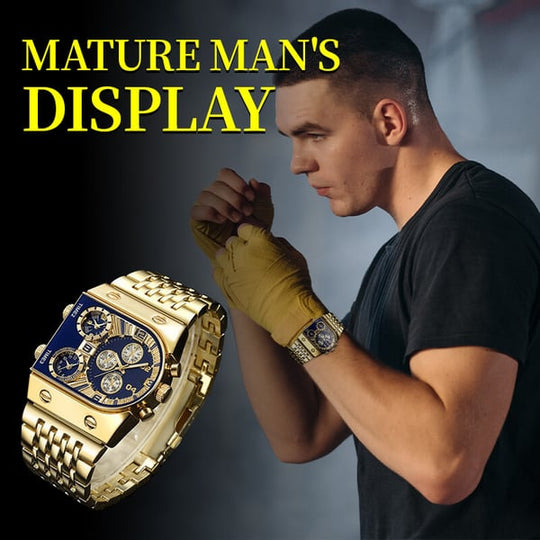 💼Pánske biznis hodinky | Veľký 51 mm ciferník | Skladacia spona zo zlata a nehrdzavejúcej ocele | Vodeodolné a štýlové