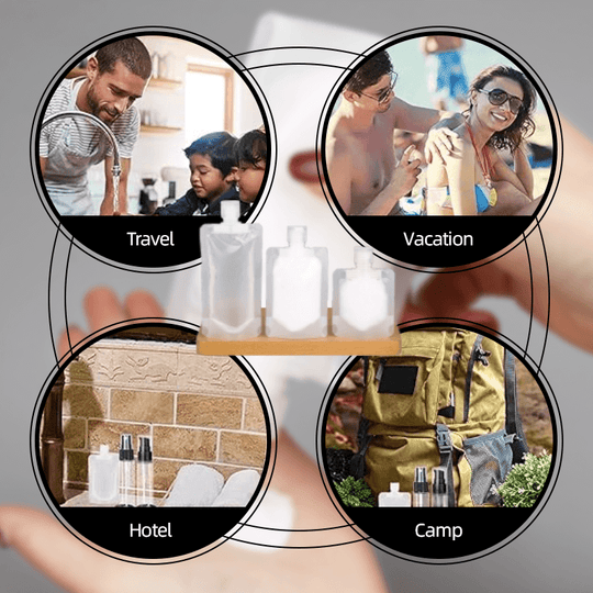 Bolsa de viaje portátil para maquillaje líquido (10 unidades) ¡Oferta de verano con 49 % de descuento!