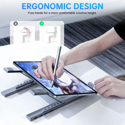 🏆 USB-C Docking Station Laptop Stand with 4K HDMI⚡