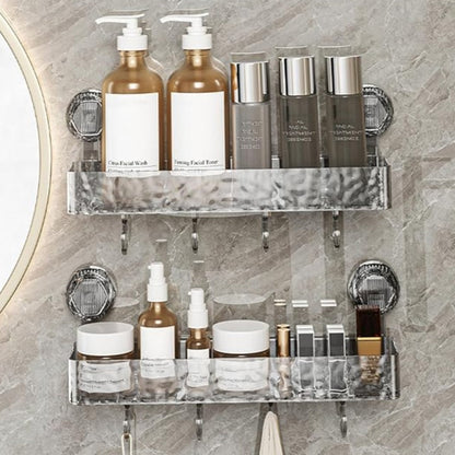 🔥 Hot Sale 50% OFF 🔥Wall Mounted Removable Suction Cup Shelf with Hooks