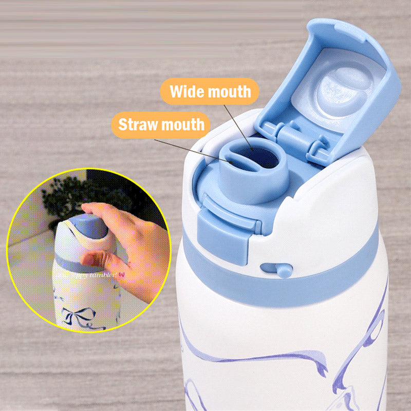 💖LuvSip™ – Softcore Sips Edition💖 32oz Portable Insulated Mug with Straw