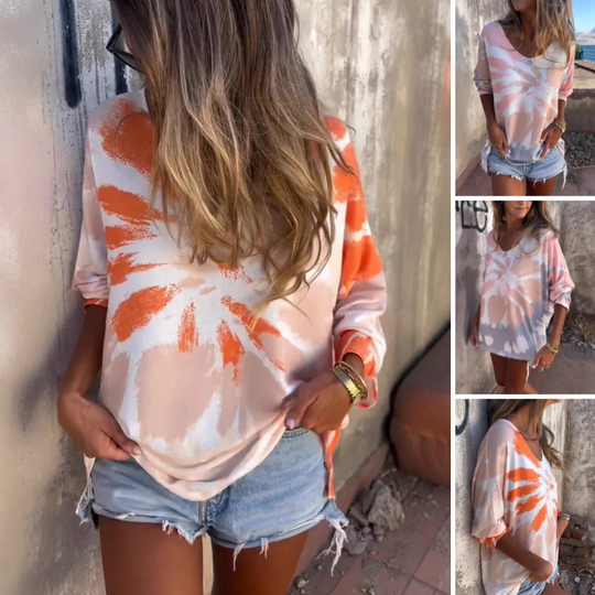 🔥Promoção Imperdível: 50% de desconto🌸Camiseta feminina tie-dye oversized