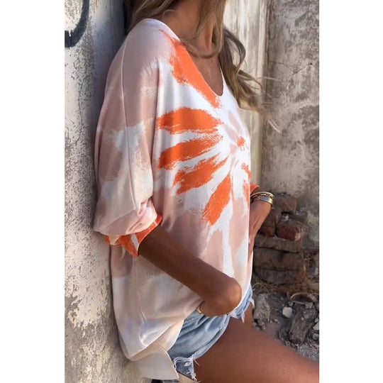 🔥Promoção Imperdível: 50% de desconto🌸Camiseta feminina tie-dye oversized