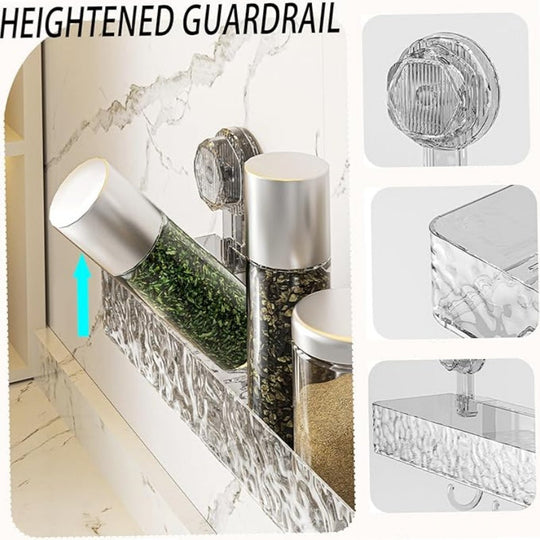 🔥 Gran oferta 50% de descuento 🔥Estante con ventosa extraíble montado en la pared con ganchos